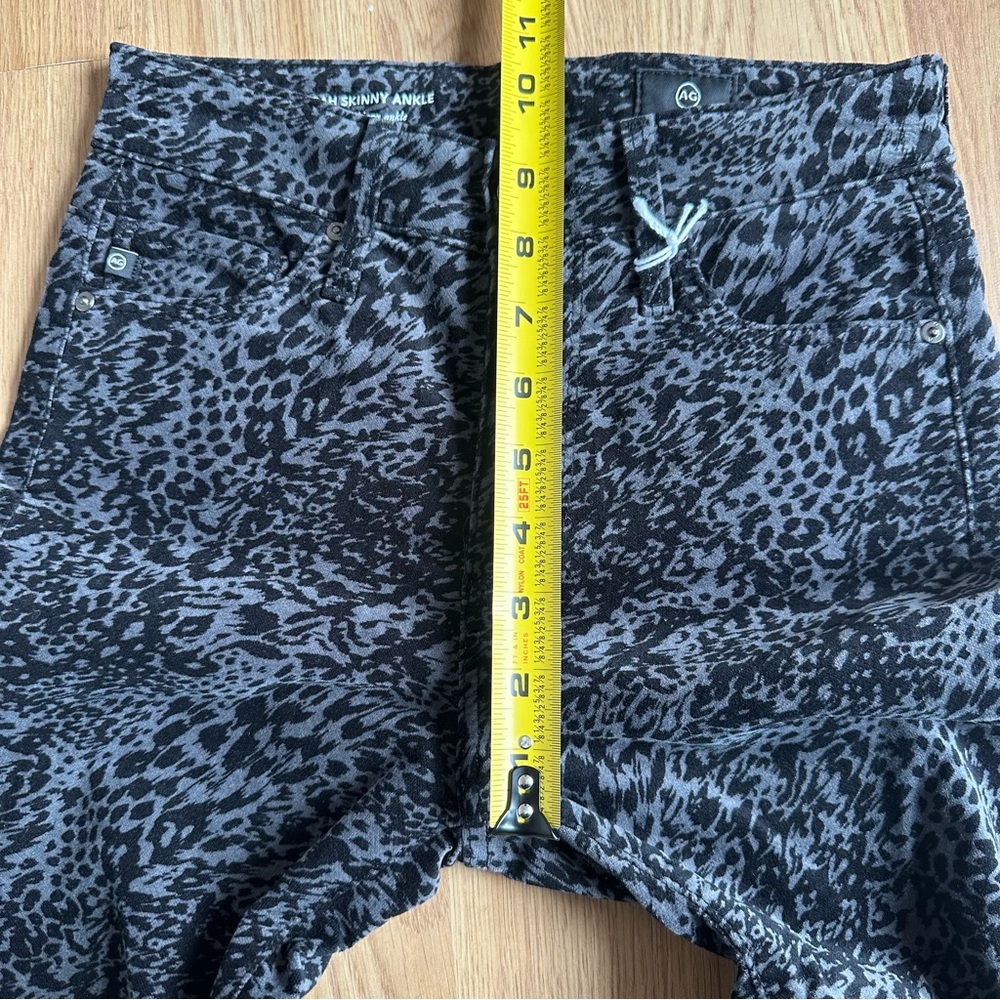 AG Adriano Goldschmied Black and Gray Patterned Skinny Jeans 24 - Picture 10 of 11